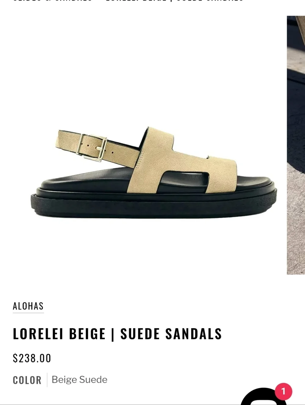 ALOHAS Beige Suede Platform Sandals - Picture 3 of 10